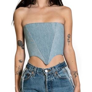 SAMI MIRO VINTAGE ALPHA DENIM CORSET SIZE MEDIUM